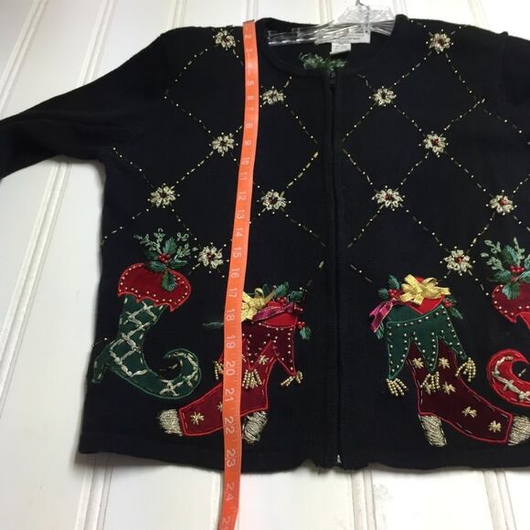 Vintage Heirloom Collectibles 2004 Sweater Cardigan MP Holiday Christmas Ugly - Picture 7 of 8